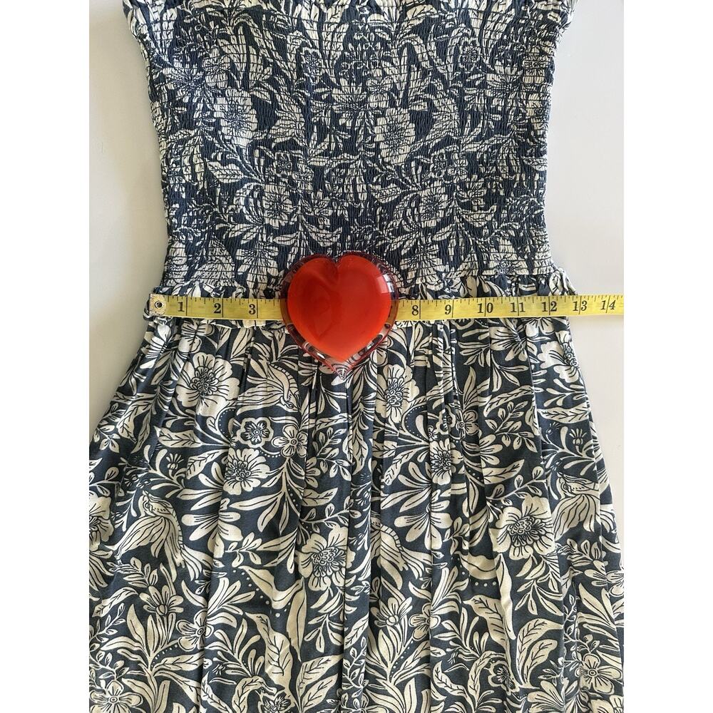 Patrons of Peace Floral Tube Dress Cottage Festival Womens Sz Sm Boho Beach Blue - Picture 5 of 9